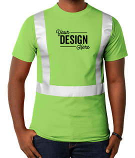 Bayside USA-Made Reflective 100% Cotton T-shirt - Color: Lime Green