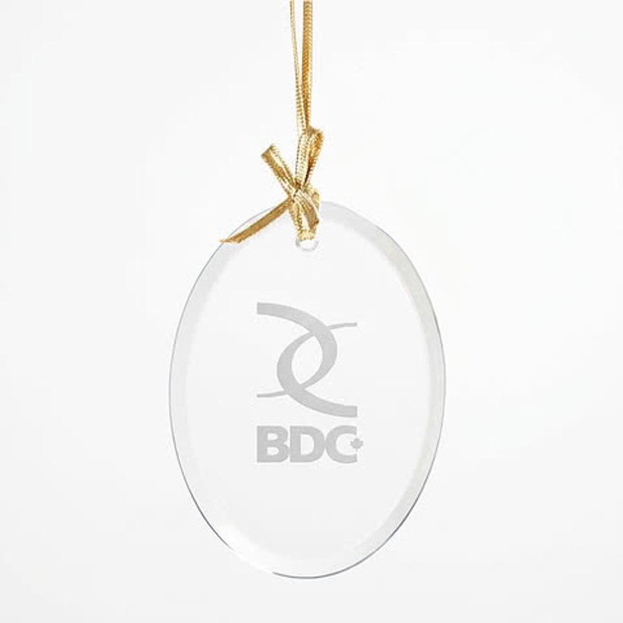 Oval Jade Glass Ornament in Clear