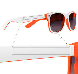 Two-Tone Malibu Sunglasses - Color: Orange / White