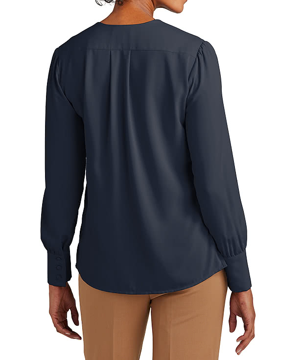 Brooks Brothers Women’s Open-Neck Satin Blouse