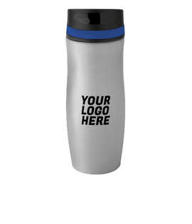 Full Color 14 oz. Persona Wave Trail Vacuum Insulated Tumbler - Color: Gray / Royal Blue