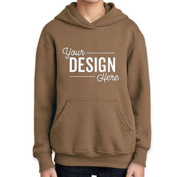 Port & Company Youth Core Pullover Hoodie - Color: Woodland Brown