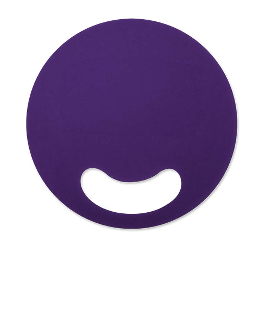 Circle Plastic Hand Fan with Handle in Purple