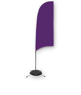 Full Color 9’ Streamline Razor Flag with Cross Base - Color: Team Purple