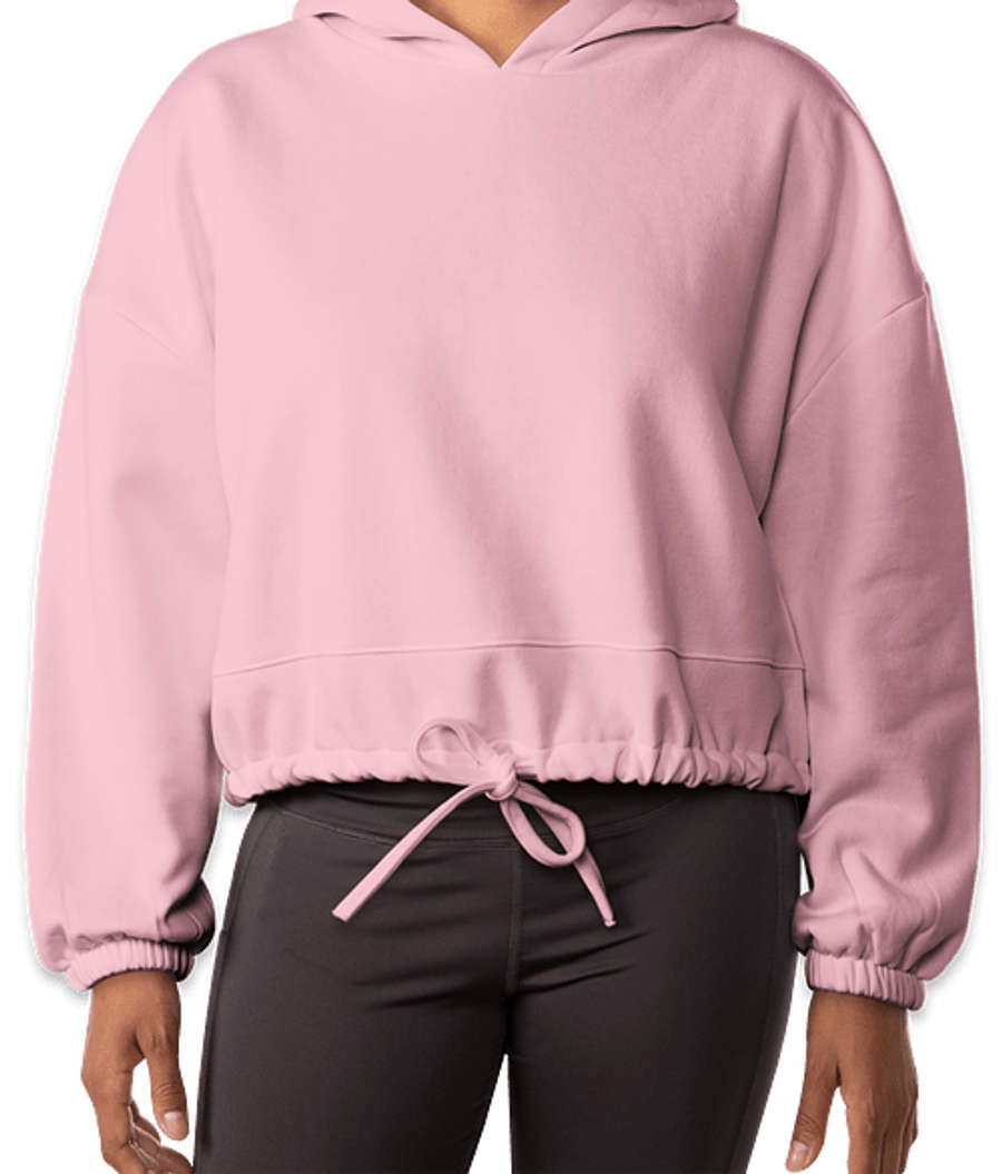 TriDri Women's Maria Cropped Pullover Hoodie in Light Pink