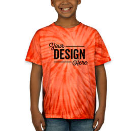 Dyenomite Youth 100% Cotton Tonal Tie-Dye T-shirt - Color: Orange
