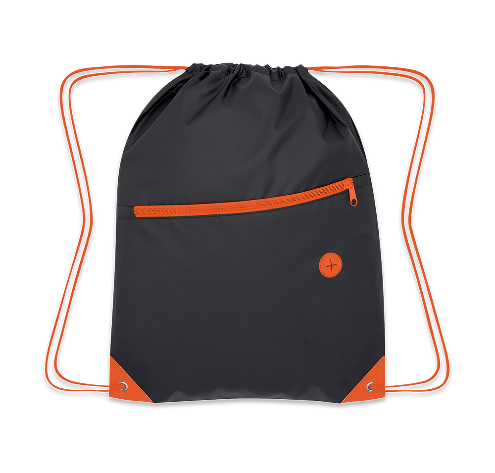 Color Pop Zippered Drawstring Bag-default