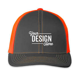 Pacific Headwear Snapback Trucker Hat - Color: Graphite / Neon Orange