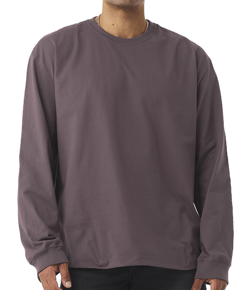 Bella + Canvas Heavyweight Long Sleeve T-shirt in Purple Storm