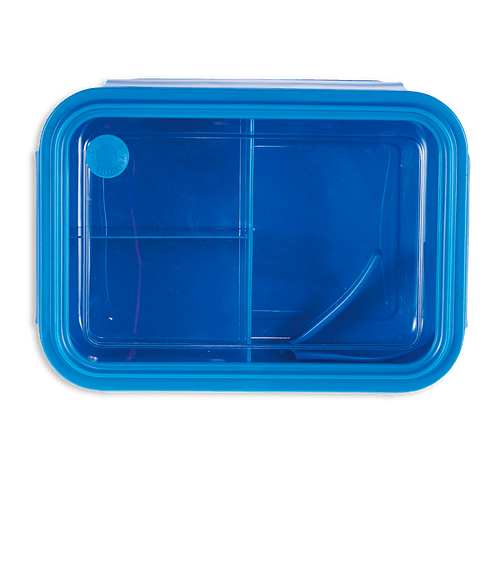 Three Compartment Food Storage Bento Box in Blue