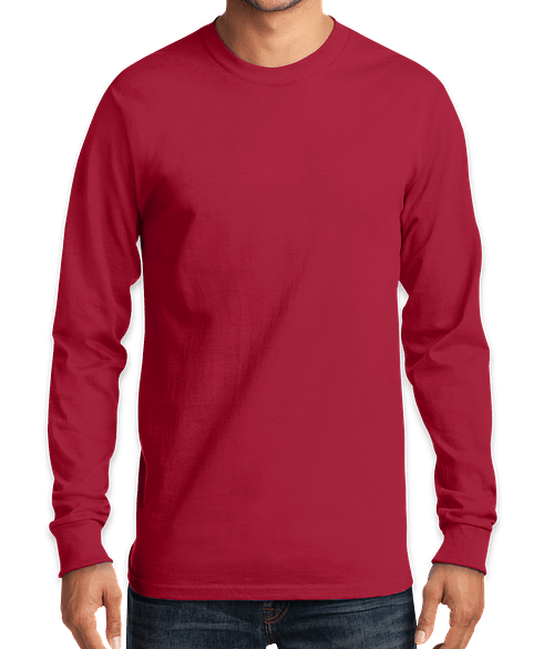 Port & Company Essential Long Sleeve T-shirt in Red
