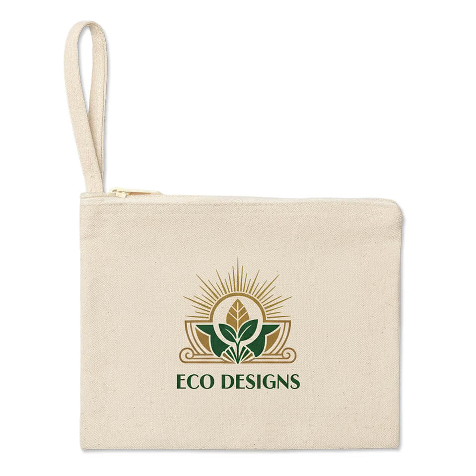 Full Color Zippered Cotton Canvas Pouch