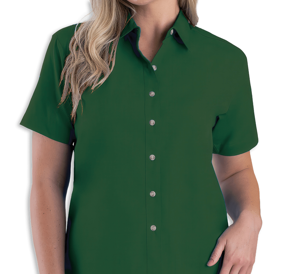 Blue Generation Women's Superblend Poplin Short Sleeve Dress Shirt - Embroidered-default