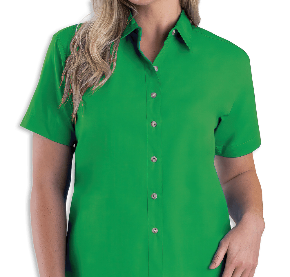 Blue Generation Women's Superblend Poplin Short Sleeve Dress Shirt - Embroidered-default