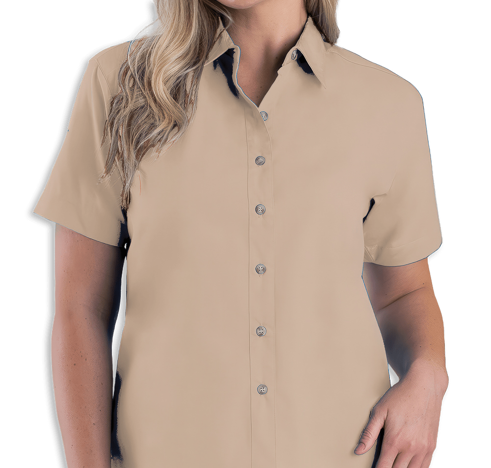 Blue Generation Women's Superblend Poplin Short Sleeve Dress Shirt - Embroidered-default
