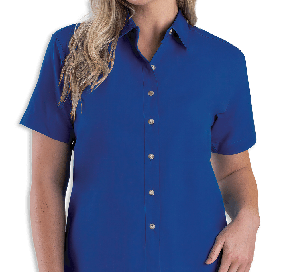 Blue Generation Women's Superblend Poplin Short Sleeve Dress Shirt - Embroidered-default