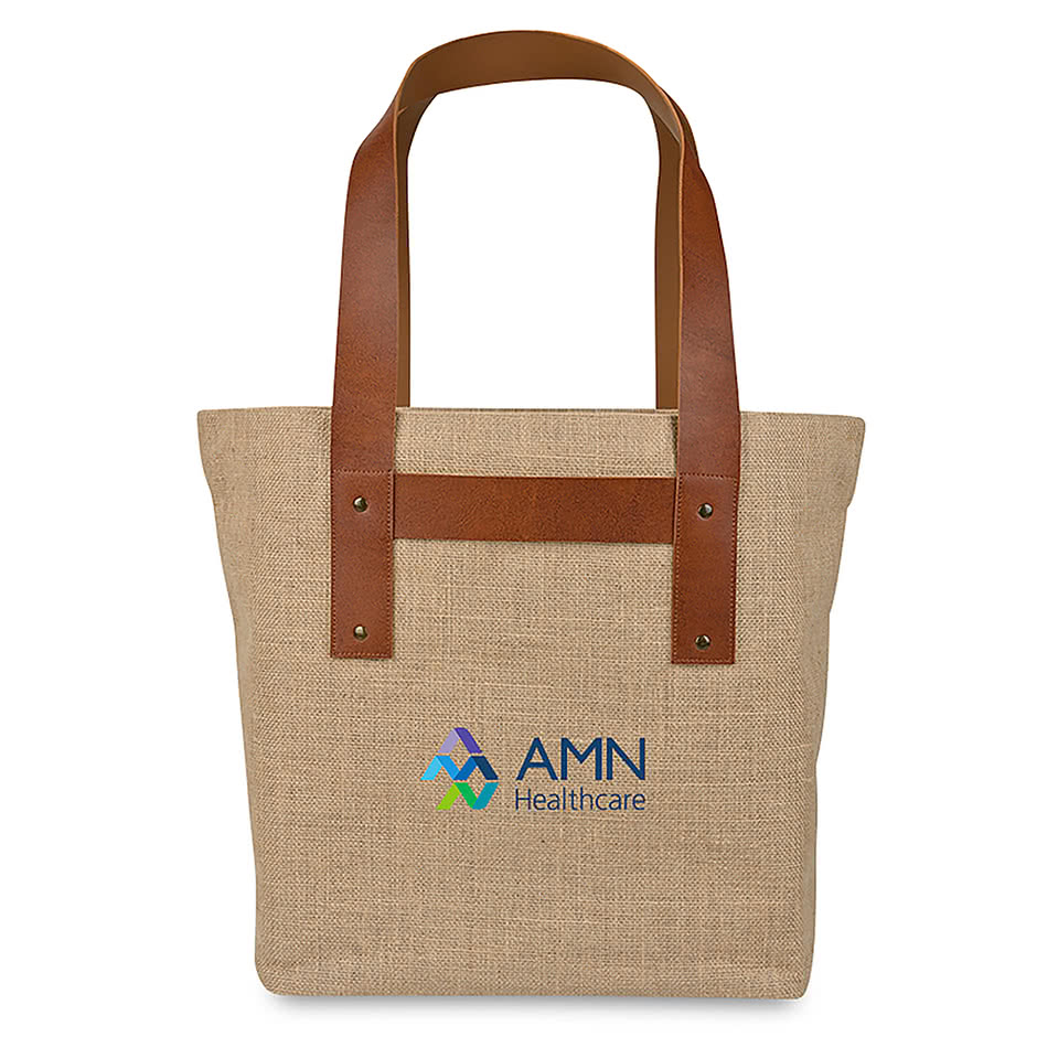 Full Color Out of The Woods Jute T-Strap Tote Bag