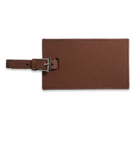 Debossed Whitney Leather Luggage Tag - Color: Tan