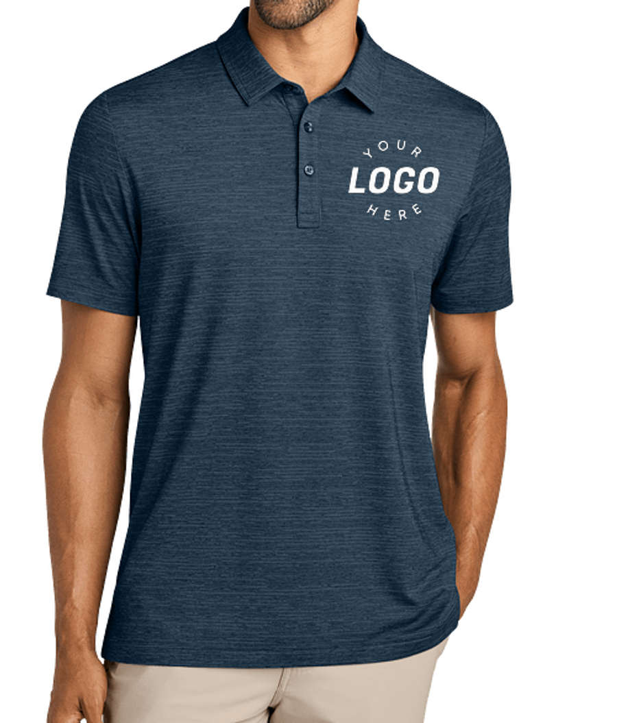 TravisMathew Crestview Performance Polo - Printed in Vintage Indigo Heather