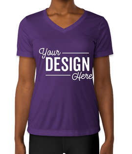 Sport-Tek Women's Competitor V-Neck Performance Shirt - Color: Purple