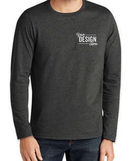 District Re‑Tee Long Sleeve T‑shirt - Embroidered - Color: Charcoal Heather
