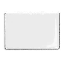 Rectangular Lapel Pin - Color: White / Silver