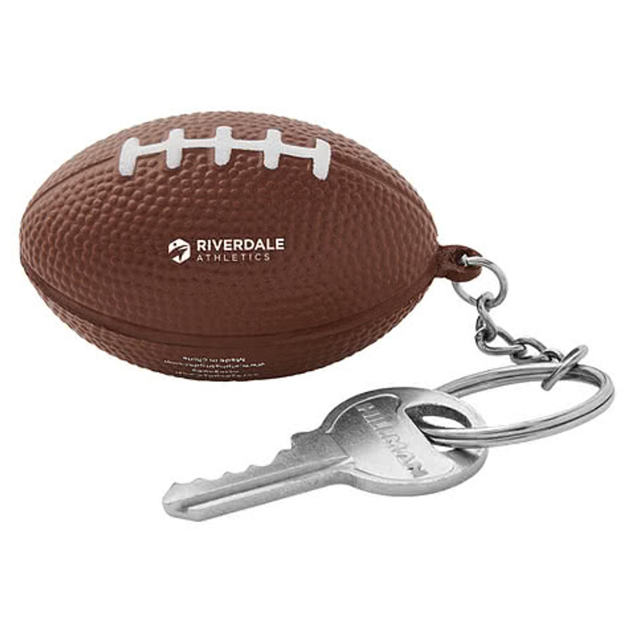 Textured Football Stress Reliever Keychain in BROWN