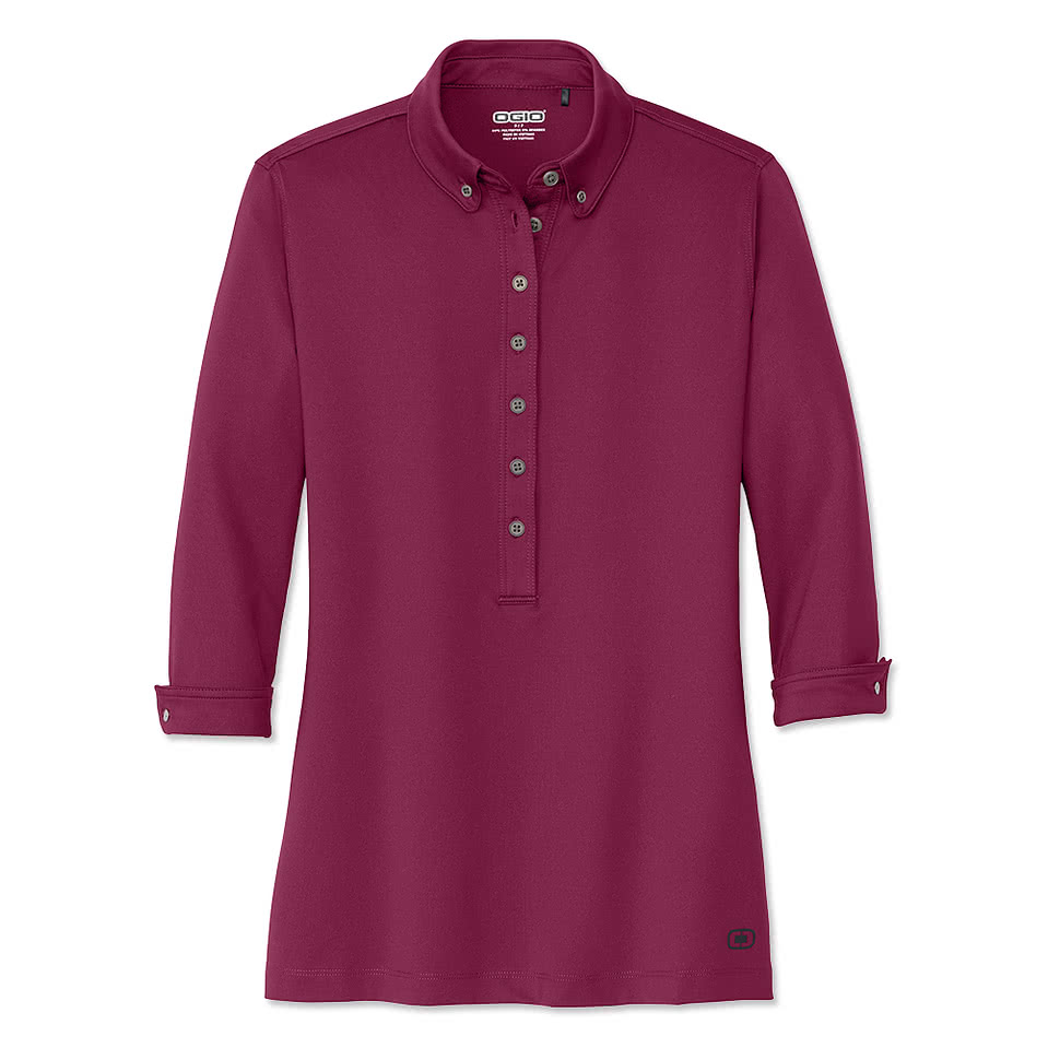 OGIO Women's Gauge 3/4 Sleeve Stretch Performance Polo