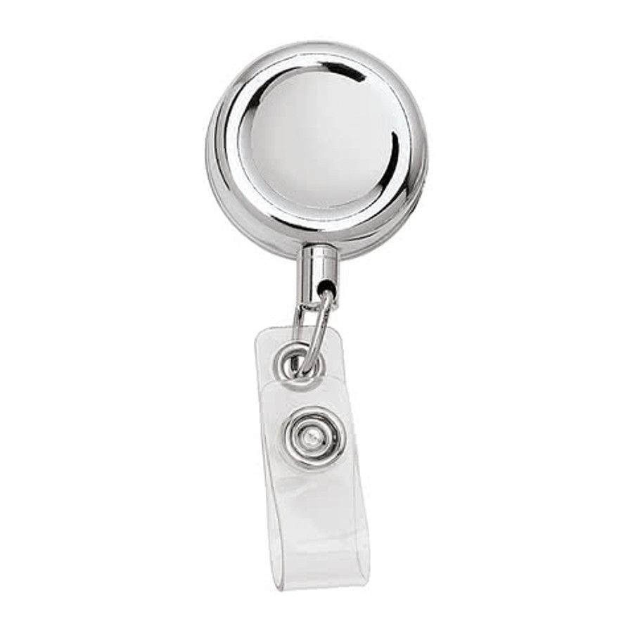 30" Metal Retractable Badge Holder in Silver