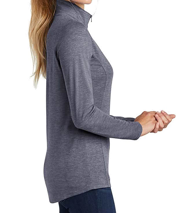 Sport-Tek Women's Tri-Blend Quarter Zip Performance Shirt
