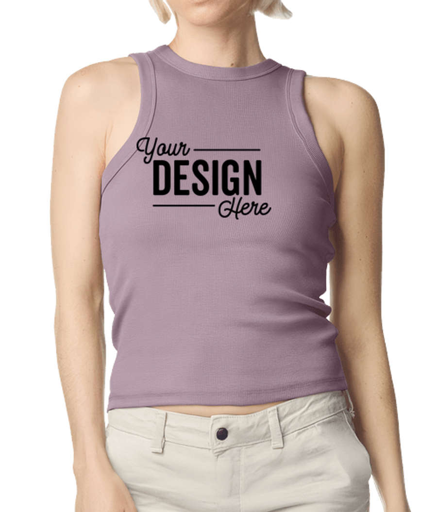 American Apparel Women's Baby Rib Heavyweight Tank in Smokey Violet