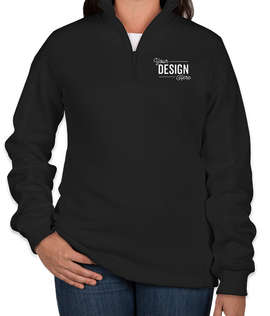 Sport-Tek Premium Women's Quarter Zip Sweatshirt - Screen Printed - Color: Black