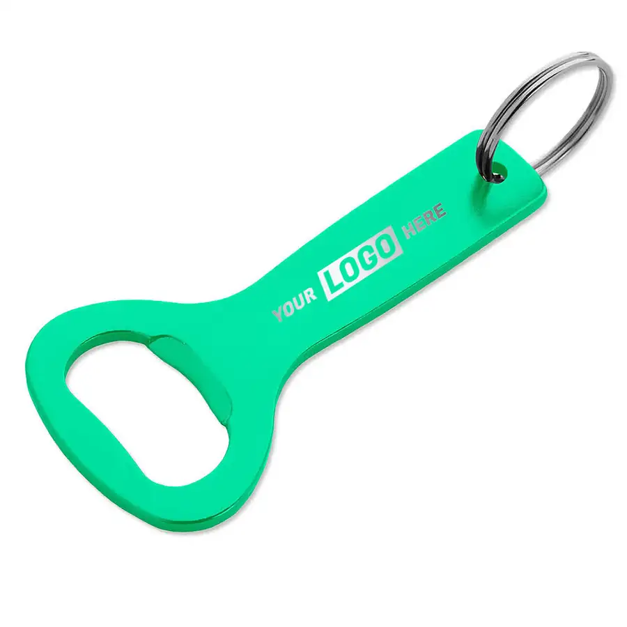 Laser Engraved Flat Top Bottle Opener Keychain in red