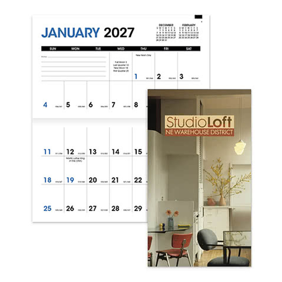Full Color Monthly Pocket Planner in White
