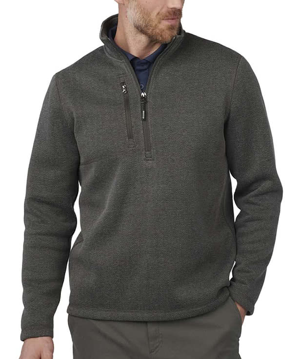 Edwards Herringbone Quarter Zip Fleece Jacket