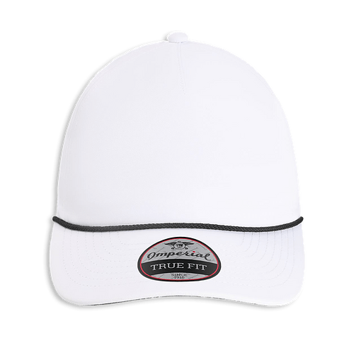 Imperial Harrison Recycled Performance Baseball Hat in White/Black