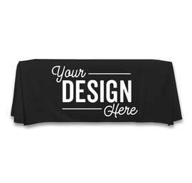 Full Color 6' Throw Tablecloth - Color: Black