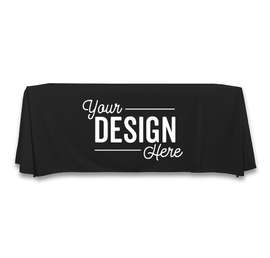 Full Color 8' Throw Tablecloth - Color: Black