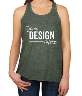 Bella + Canvas Women's Flowy Melange Racerback Tank - Color: Forest Marble