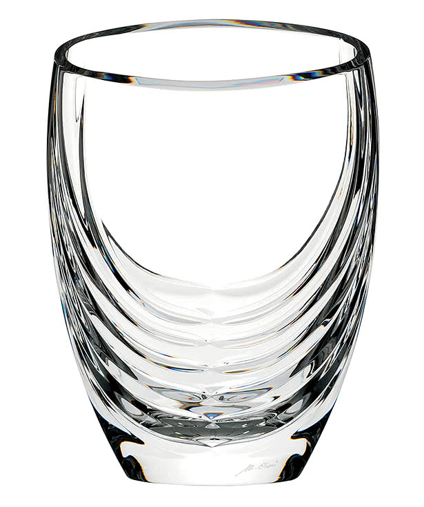 Laser Engraved Mario Cioni Siena Clear Crystal Vase
