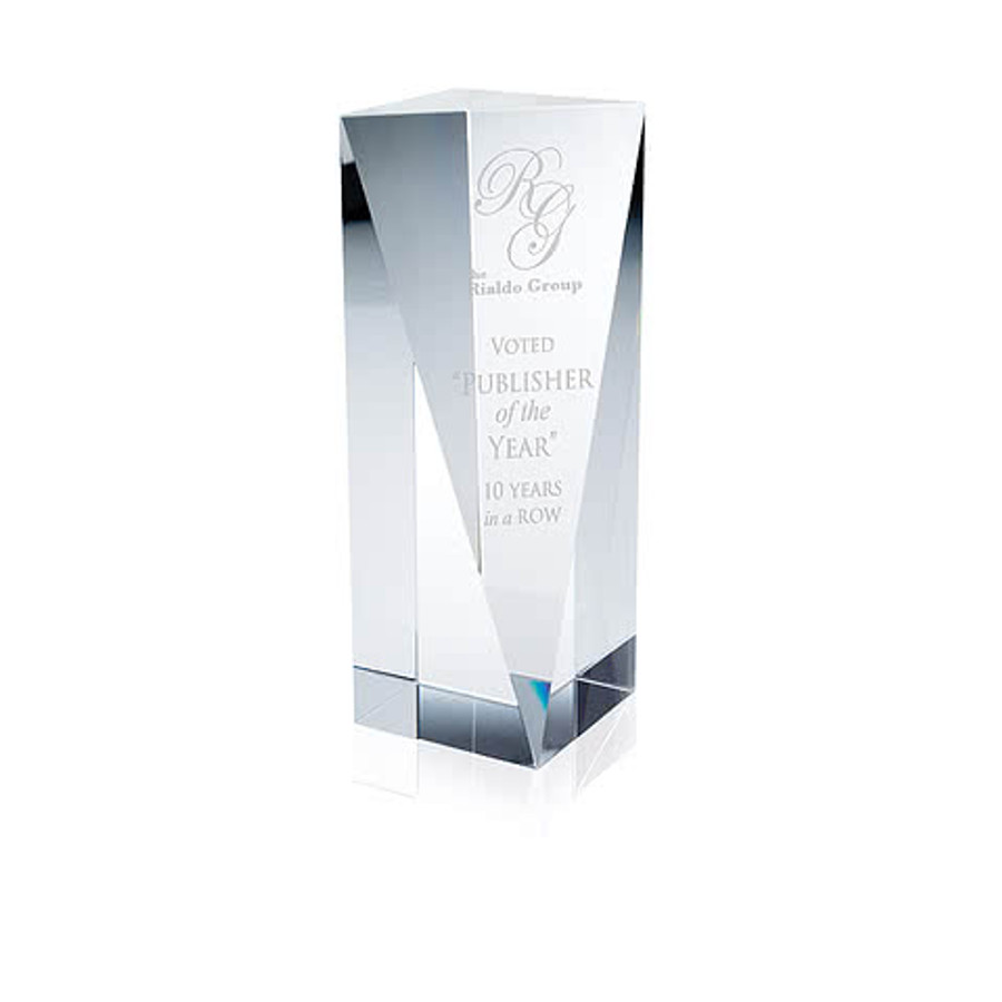 Laser Engraved Medium Atria Award in Blue