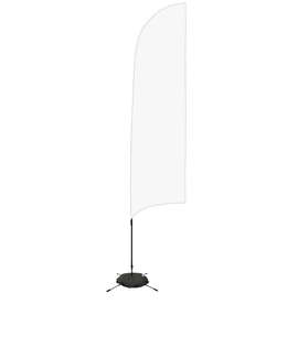 Full Color 13’ Streamline Razor Flag with Cross Base - Color: White