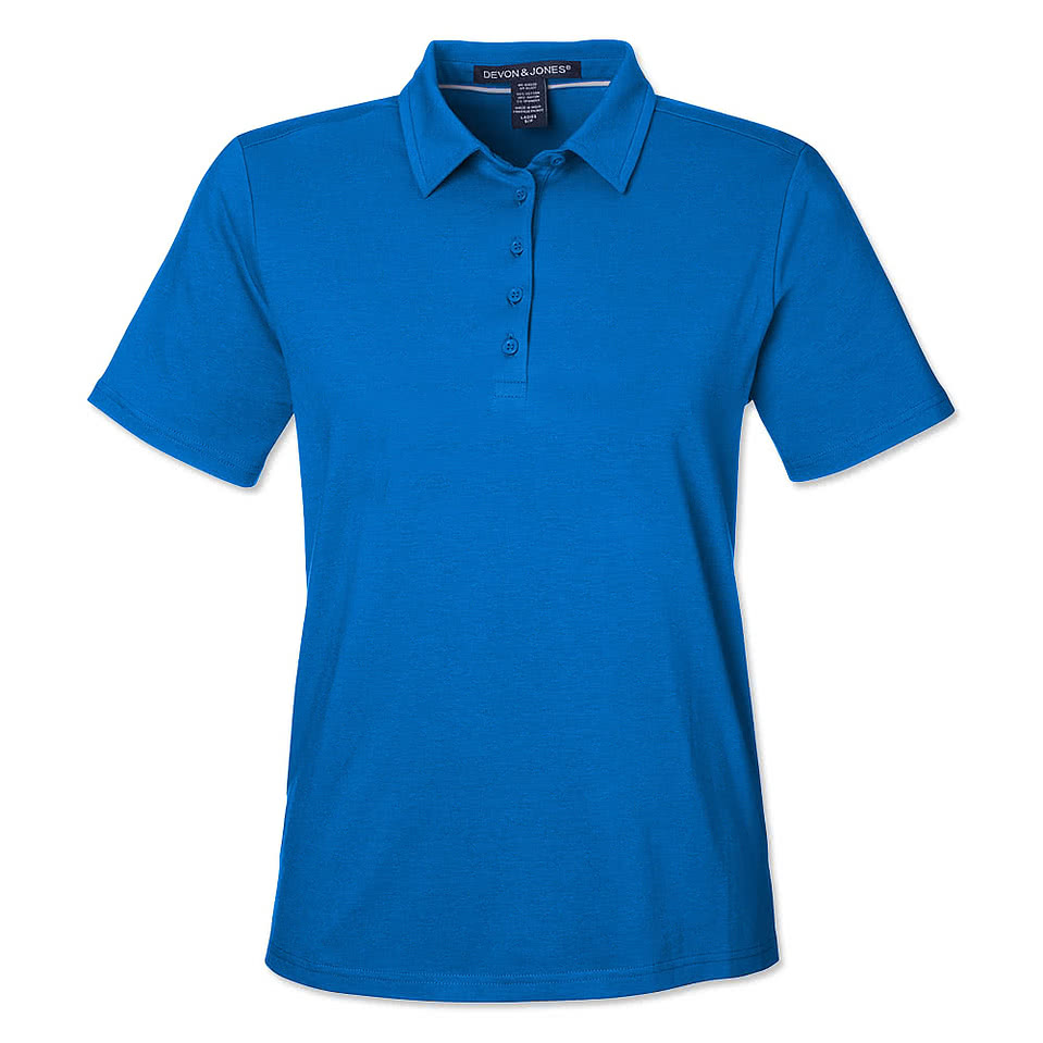 Devon & Jones Women's Raleigh Stretch UPF 50 Performance Polo - Printed