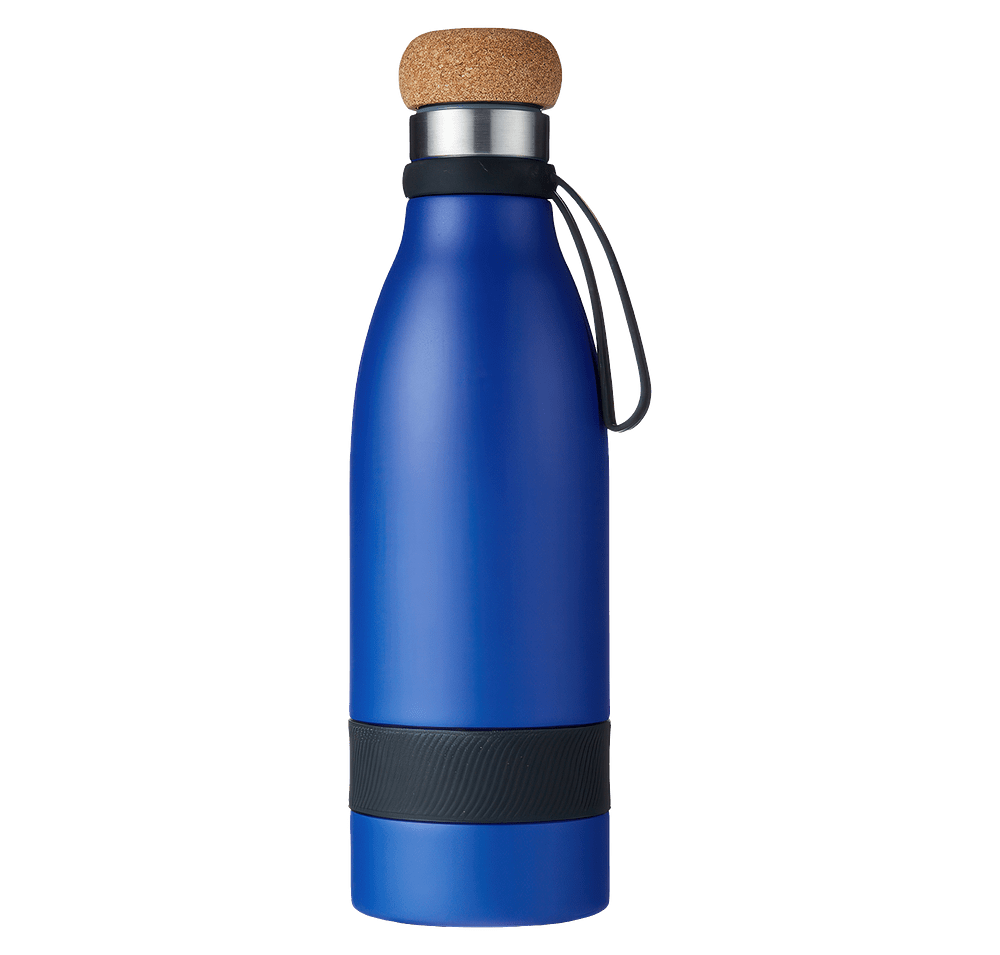 19 oz Double Wall Vacuum Insulated Bottle With Cork Lid-default