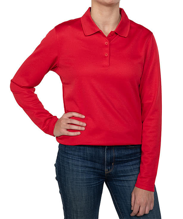 Clique by Cutter & Buck Women's Spin Eco Long Sleeve Performance Pique Polo