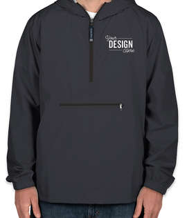 Charles River Pack-N-Go Hooded Packable Anorak - Embroidered - Color: Navy