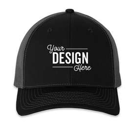 Richardson Snapback Trucker Hat - Color: Black / Charcoal