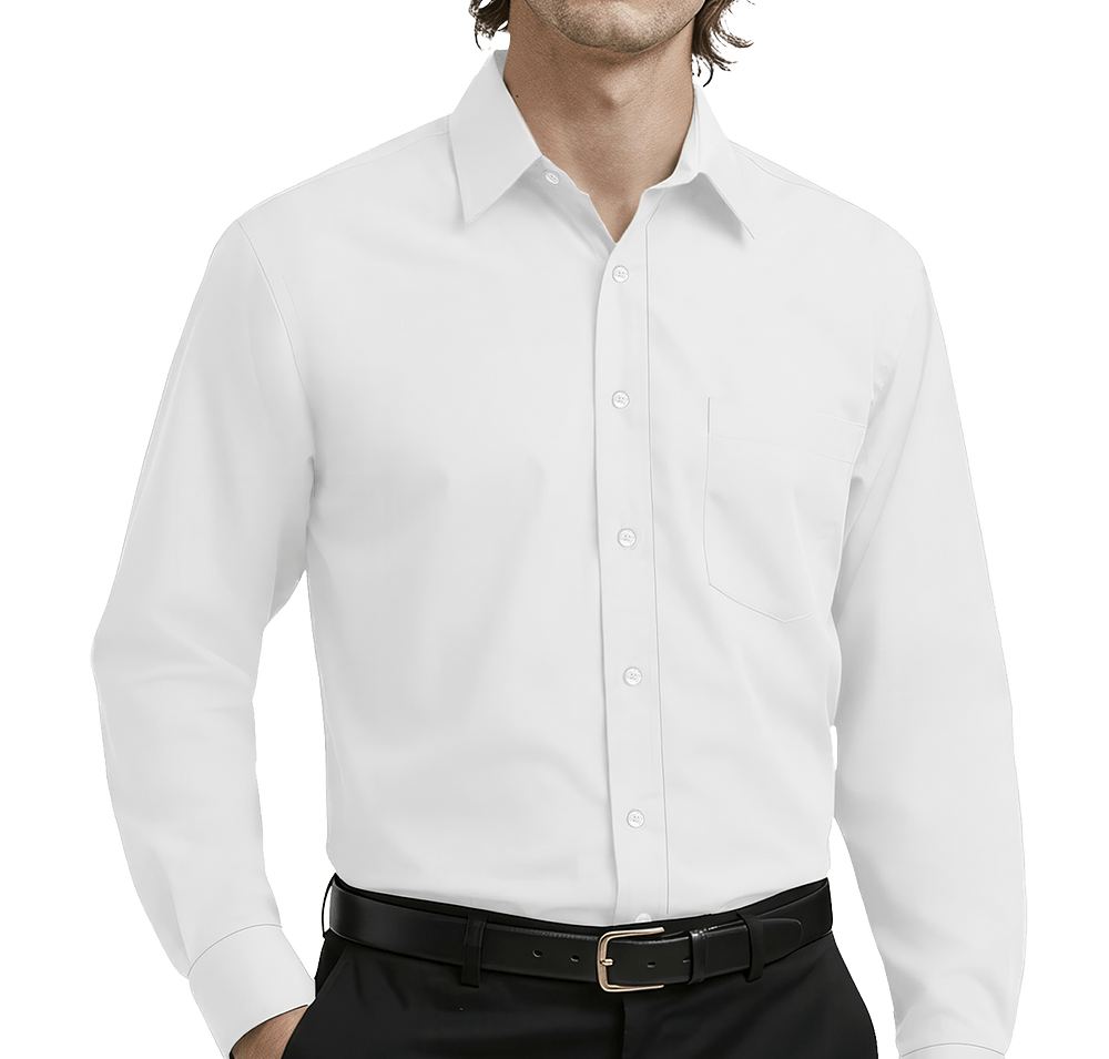 Blue Generation Fine Line Twill Long Sleeve Shirt - Embroidered-default