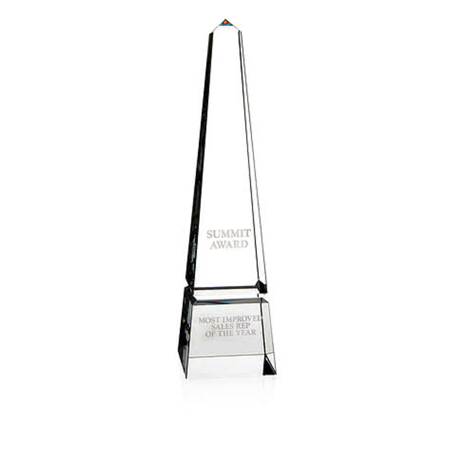 Laser Engraved Barclay Obelisk Award in Clear