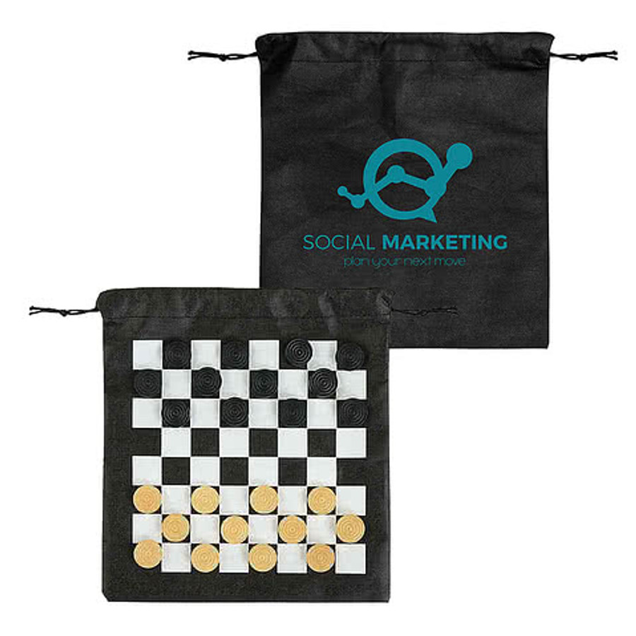Full Color Fun On The Go Checkers in Black